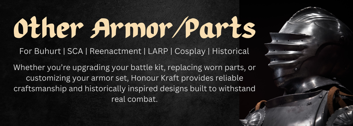 “Medieval steel armor parts for buhurt combat”