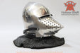 full contact fighting helmet for buhurt and SCA
buhurt grade bascinet helmet with face protection