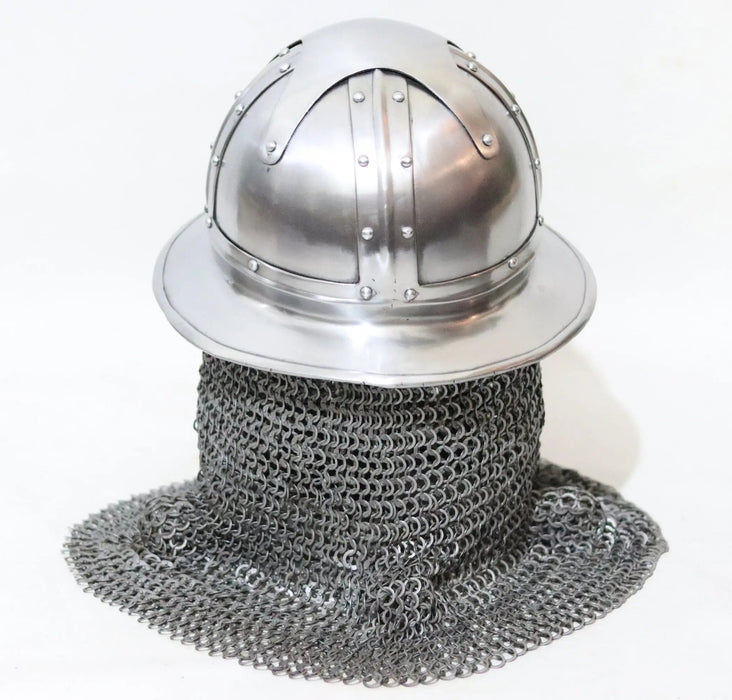 custom made steel varangian helmet for competition
reinforced medieval varangian armor helmet for fighters
full contact ready varangian helmet for HMB buhurt