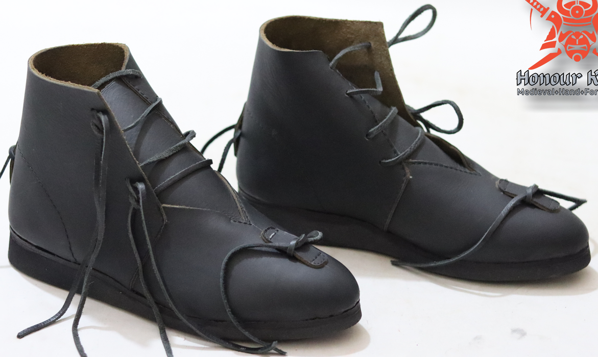 Medieval viking boots with reinforced sole