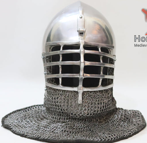 Handcrafted Medieval Bascinet Helmet Armor