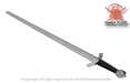 Battle ready English longsword with polished blade, medieval knight design, and reinforced pommel crafted for historical fighting sports