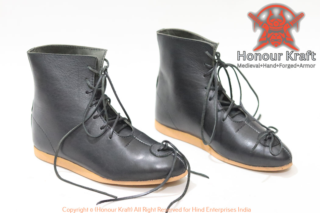 Reinforced leather viking combat boots hmb