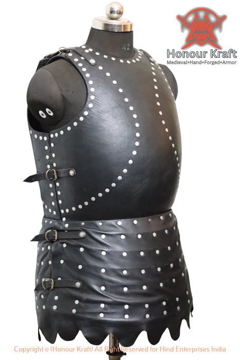 Riveted medieval brigandine armor