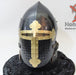 buhurt helmet, armour for sale, Stainless steel ROA helmet for SCA combat
Tempered steel ROA helmet for medieval MMA