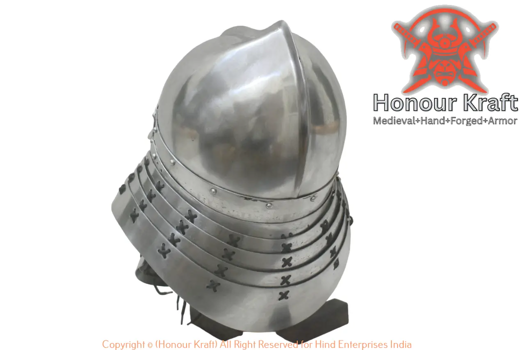 Premium 16g steel Japanese helmet for martial arts display.