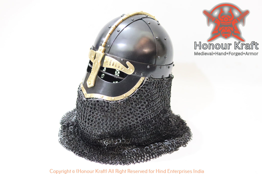 Viking combat helmet armor for SCA medieval knight fighting