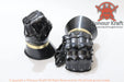 hand-forged black medieval gauntlets
blackened hand armor for HMB fighters