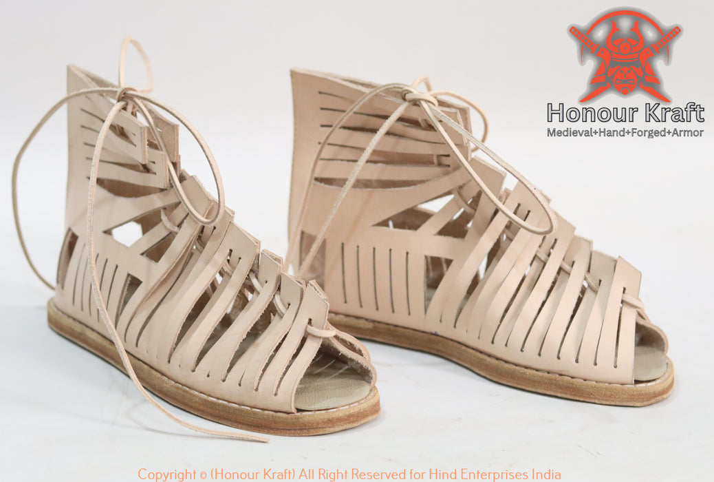 white leather roman gladiator knee high sandals