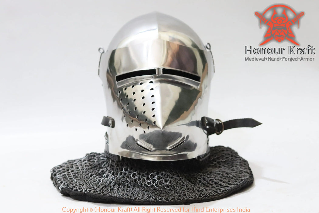 battle ready medieval helmet for SCA and buhurt
custom made bascinet helmet for ACL full contact