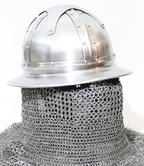 SCA heavy combat varangian helmet with padding  ACL approved medieval varangian steel helmet