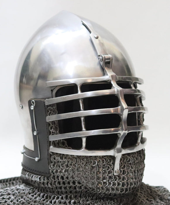Wolf Ribs Bascinet Helmet for Buhurt Combat”
“Medieval Steel Armor Helmet for SCA Reenactment”
“HMB Wolf Ribs Helm with Face Protection”