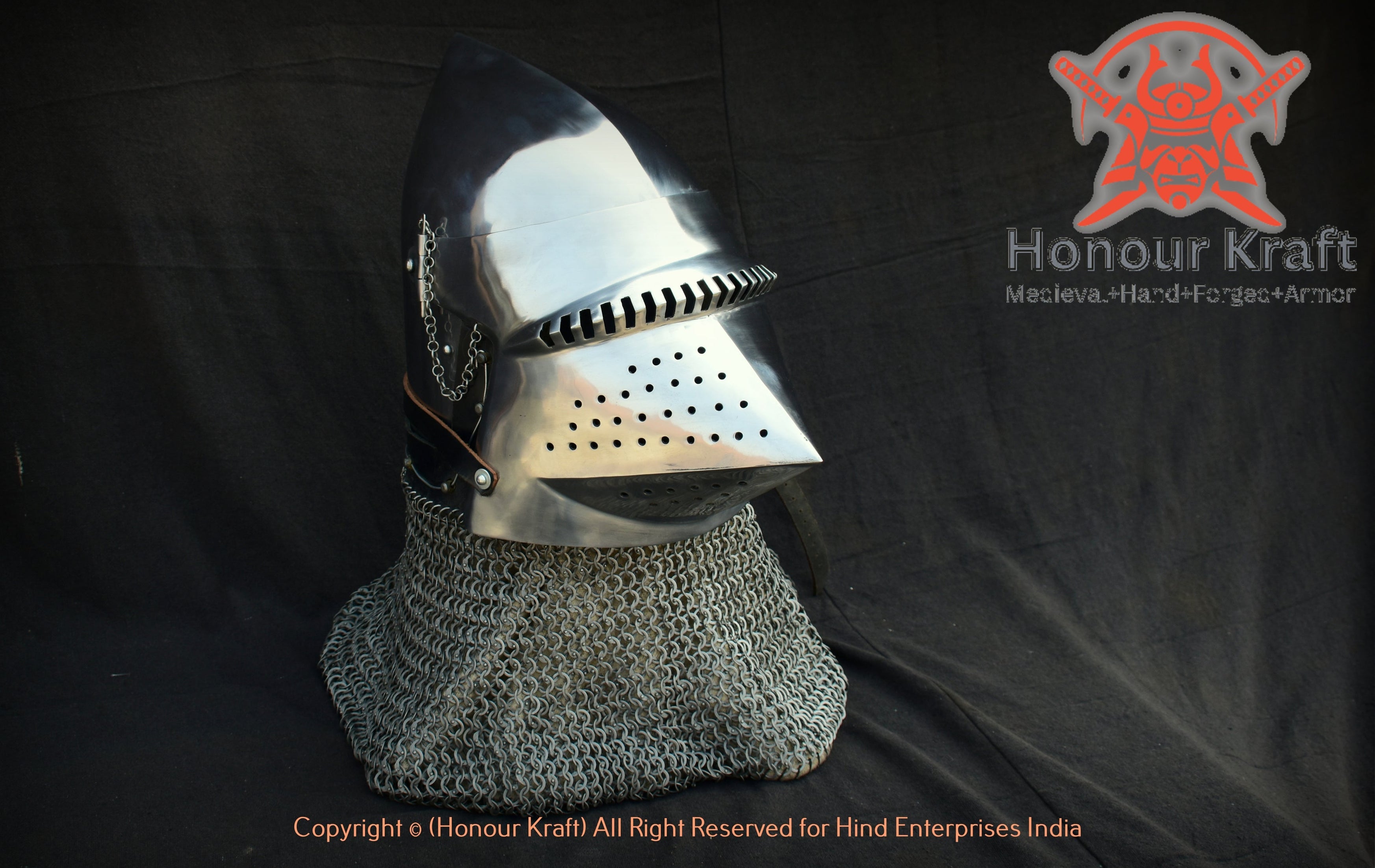 Houndskull pig -face bascinet Helmet type-2 - Honour Kraft