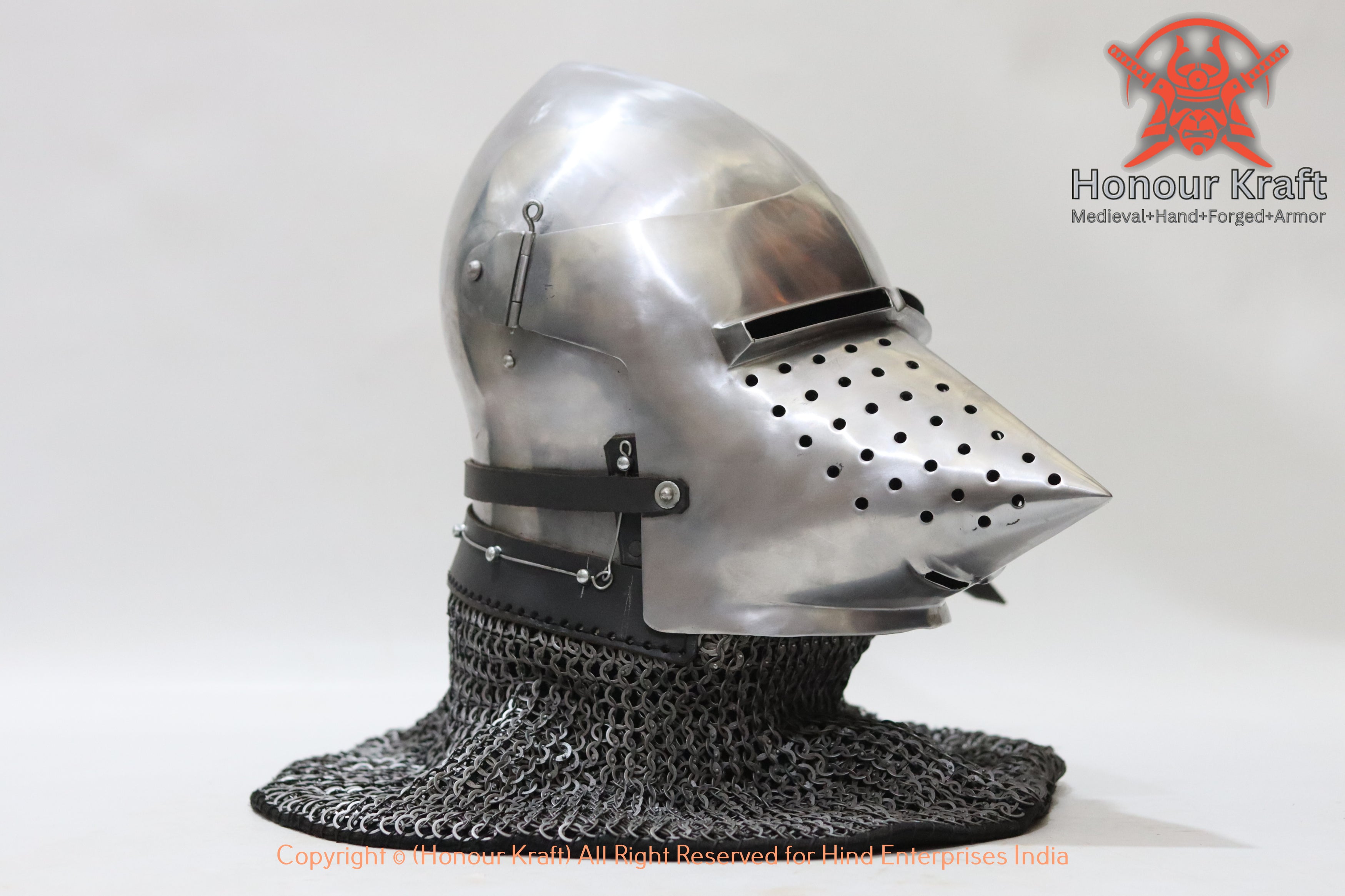 Houndskull Bascinet Helmet for Buhurt Combat T-2 — Honour Kraft