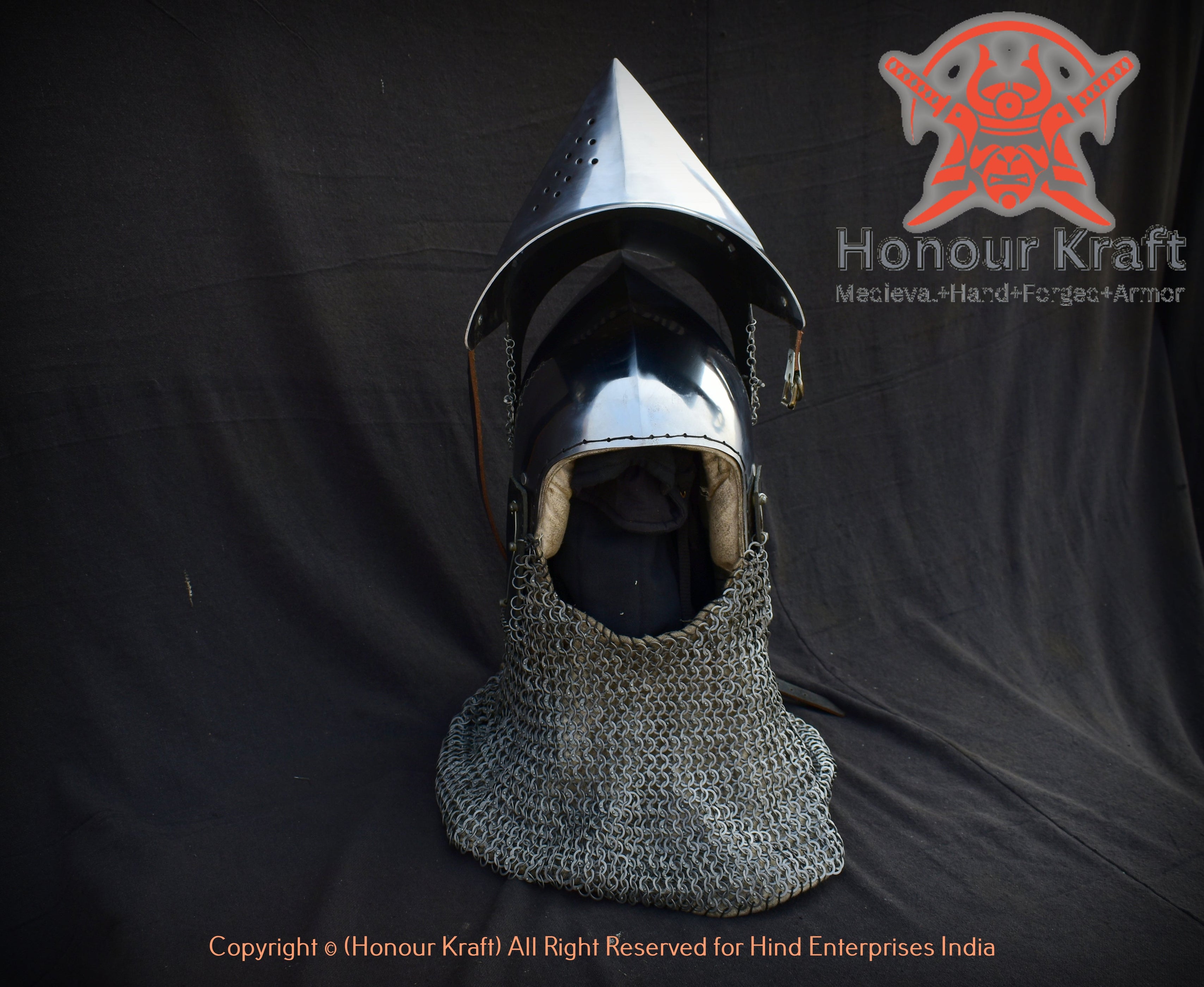 Houndskull pig -face bascinet Helmet type-2 - Honour Kraft