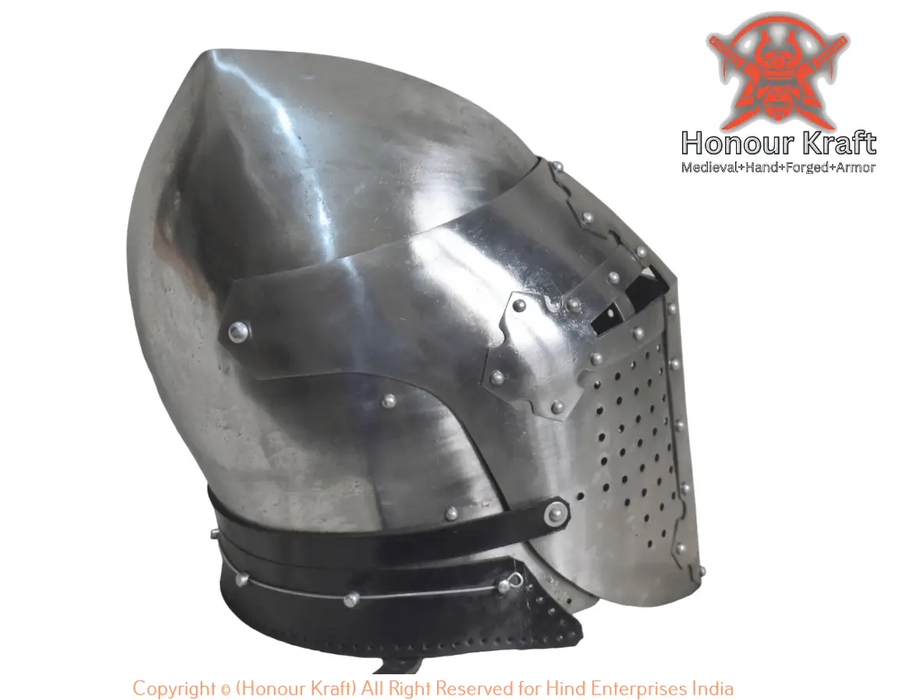 Custom made ROA helmet fitted to measurements
ROA buhurt helmet with padded liner interior