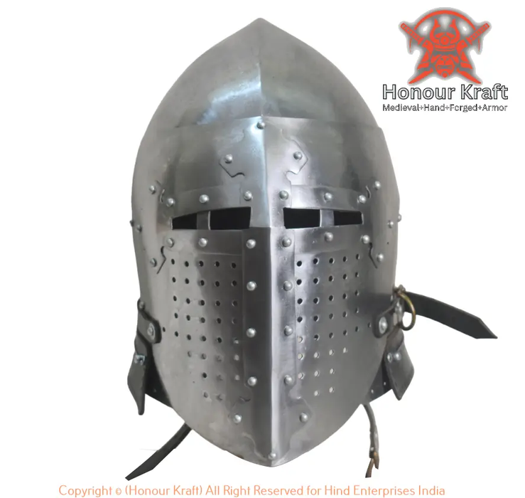 Full Contact Helmet, Medieval Combat Gear, Tempered Steel Helmet