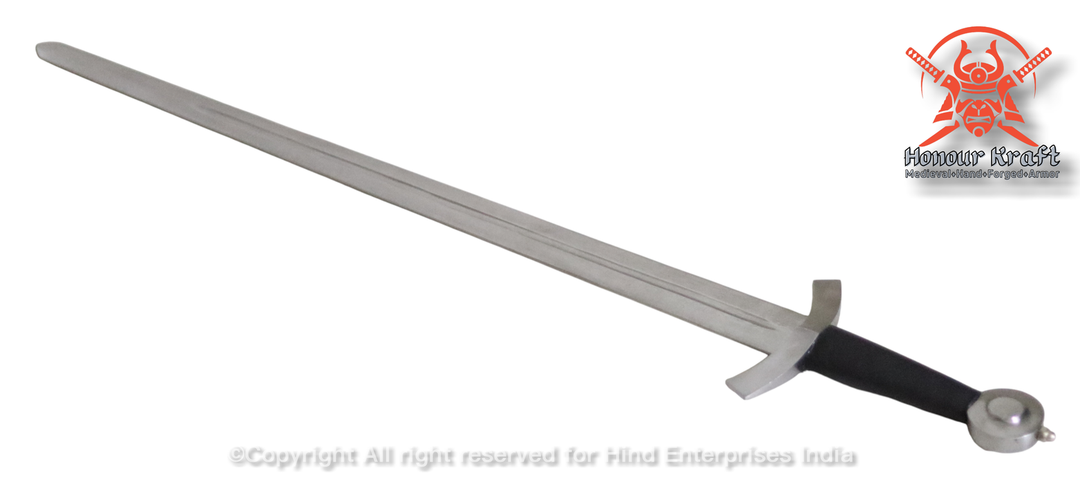 Medieval English knight sword made from tempered steel, ergonomic handle, and classic cruciform guard perfect for collectors and reenactors