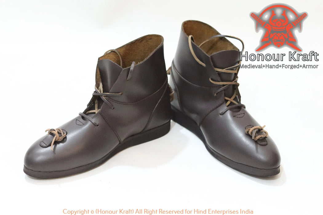 Medieval battle boots with strong grip
