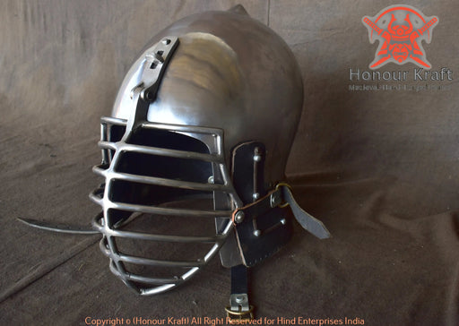 SCA legal European onion top helmet with protective bar grill visor