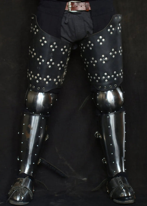 best armor legs for buhurt, steel knight legs armor, hmb combat armor, legs armor for buhurt, 