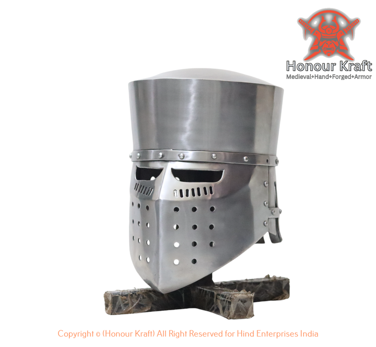 Custom sized Knights Templar Great Helm for medieval tournaments.