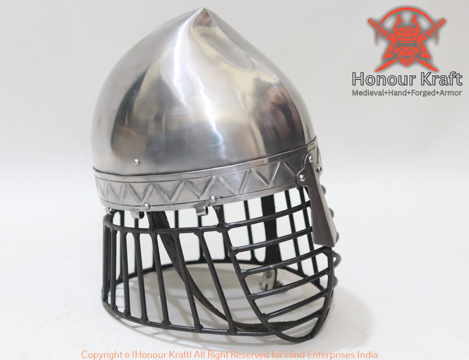 Authentic 11th century Norman Phrygian spangenhelm for heavy list