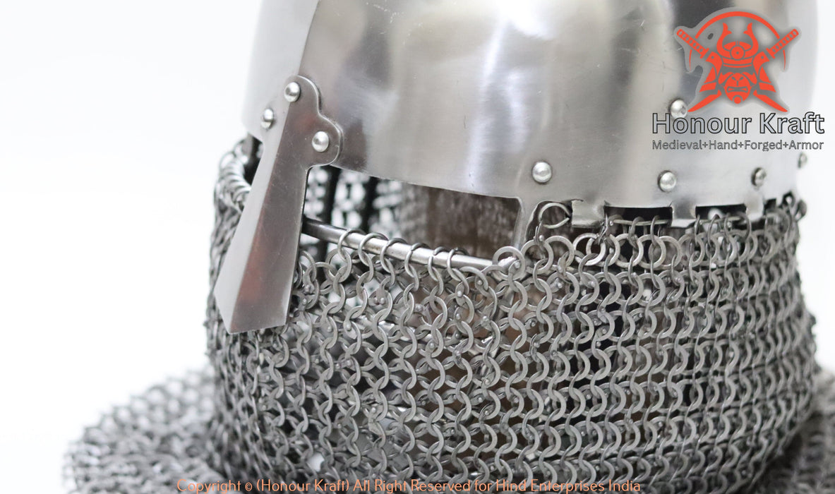 Custom sized conical Norman armor with adjustable leather liner and strap