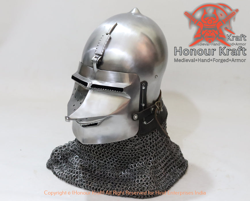 Onion Top Helmet, Beakface Helmet, Medieval Helmet, Knight Helmet, Bascinet Helmet, Medieval Armor,
