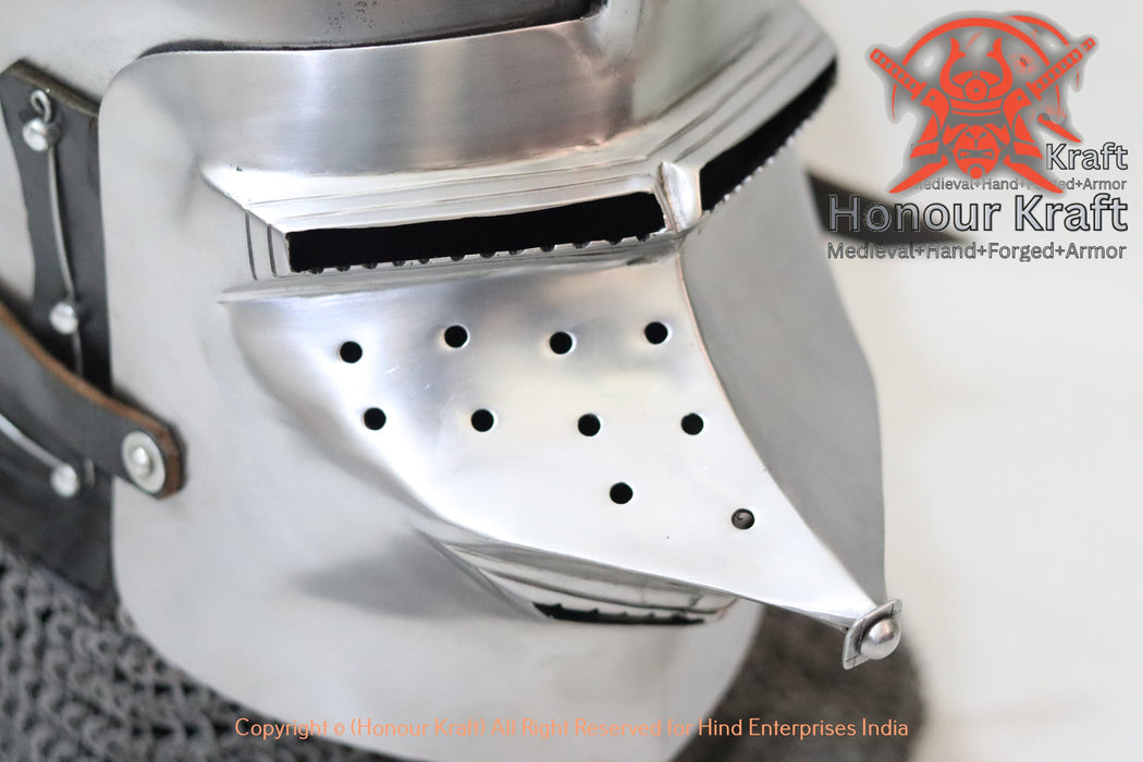 craftsmanship, medieval festival helmet, knight costume armor, medieval collection piece