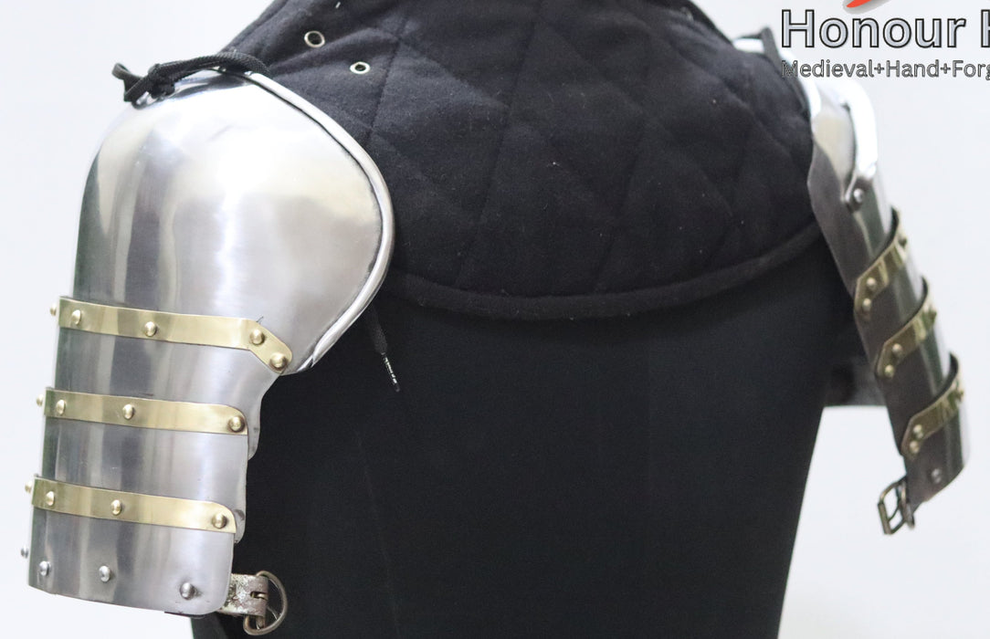 steel pauldrons for full contact armored combat