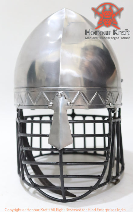 Battle ready 14 gauge steel Norman Phrygian helmet for SCA combat