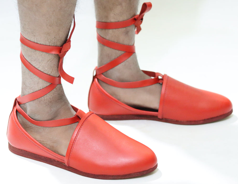 authentic ancient roman leather low shoes