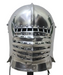 custom made sallet bascinet with interlocking plates
strong steel sallet helmet for armored combat