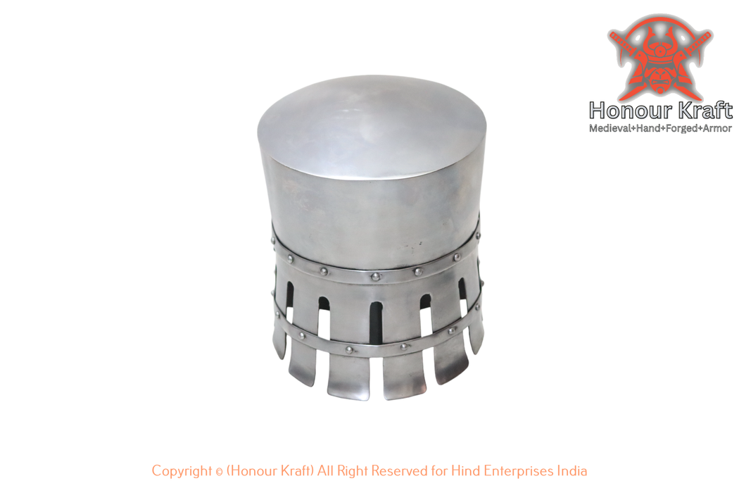 Hand-forged 12th century Knights Templar helmet for full contact