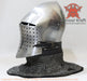 Side view of spoleto bascinet steel helmet