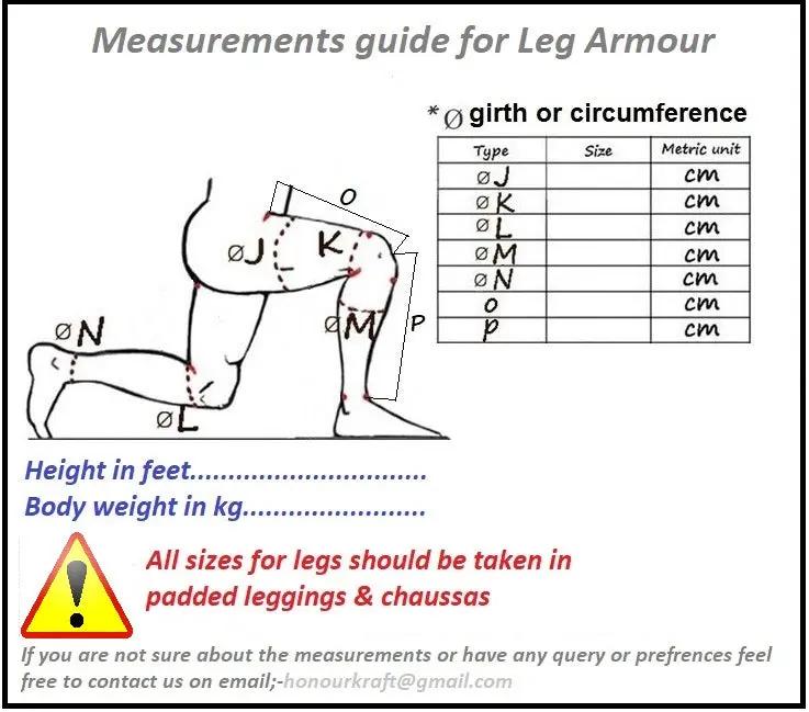 Armor Suits Kit for Legs & Arms Pair Armor Honour Kraft