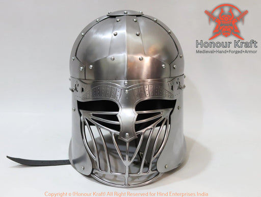 SCA legal Viking nasal helmet with protective bar grill face cage