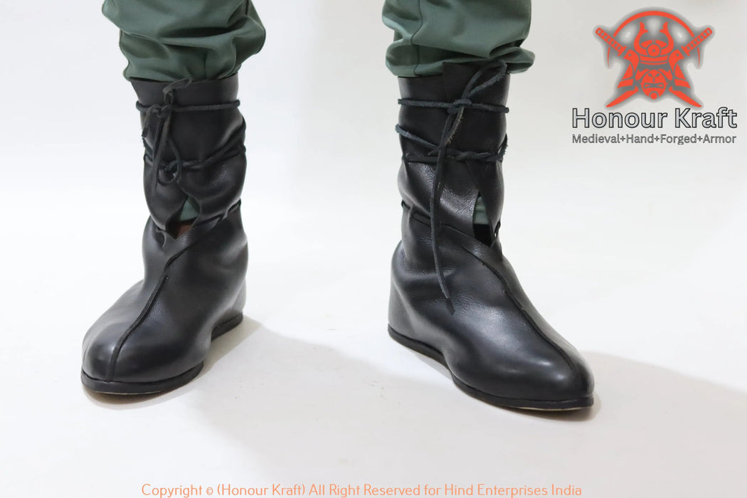 Authentic viking oseberg leather shoes norse style