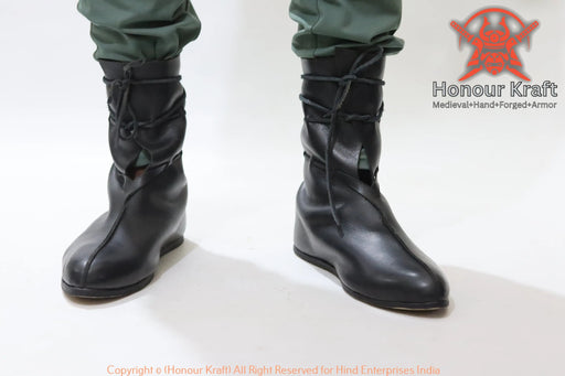 Authentic viking oseberg leather shoes norse style