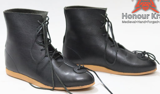 Medieval viking boots with reinforced sole