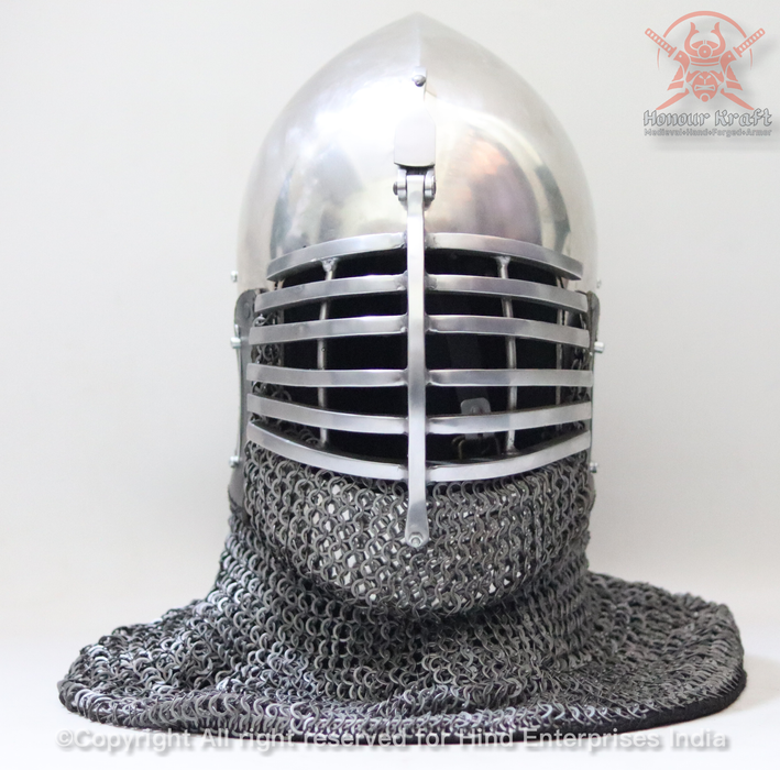 Bascinet wolf ribs helmet for buhurt combat