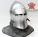 Perforated visor spoleto bascinet helmet for armored combat