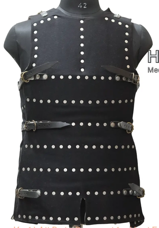 Brigandine armor 4 segment medieval body armor front view