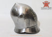 Stainless steel Great Bascinet helmet designed for professional buhurt fighters with reinforced visor