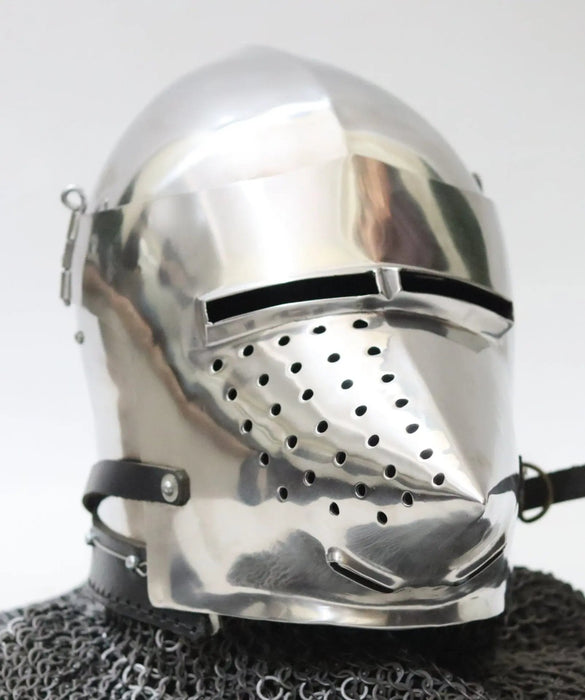 medieval bascinet houndskull helmet for buhurt combat
HMB approved houndskull visor bascinet armor