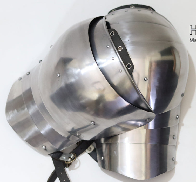 Hand forged medieval european mobility shoulder cops