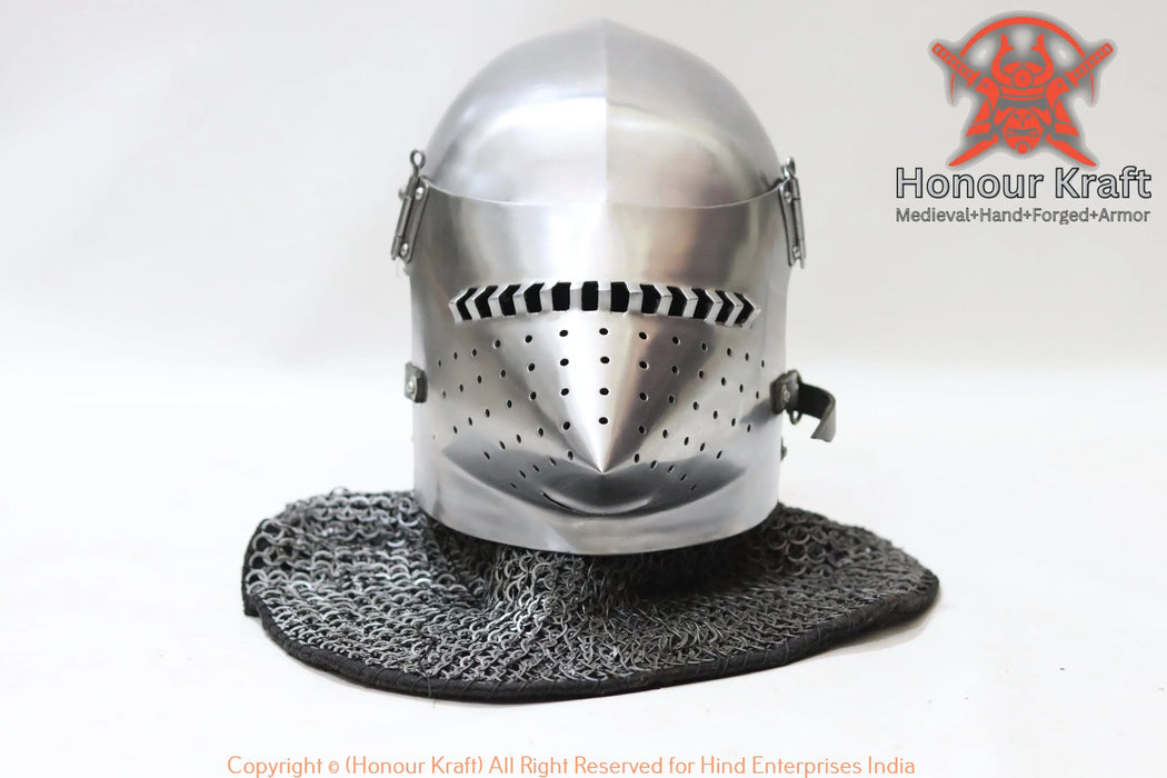reenactment houndskull french bascinet
battle-ready houndskull bascinet for fighters
