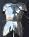 Medieval cuirass body armor with pauldrons front view