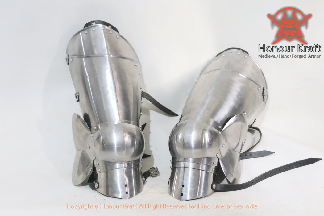 Custom-made medieval cuisses and greaves armor set